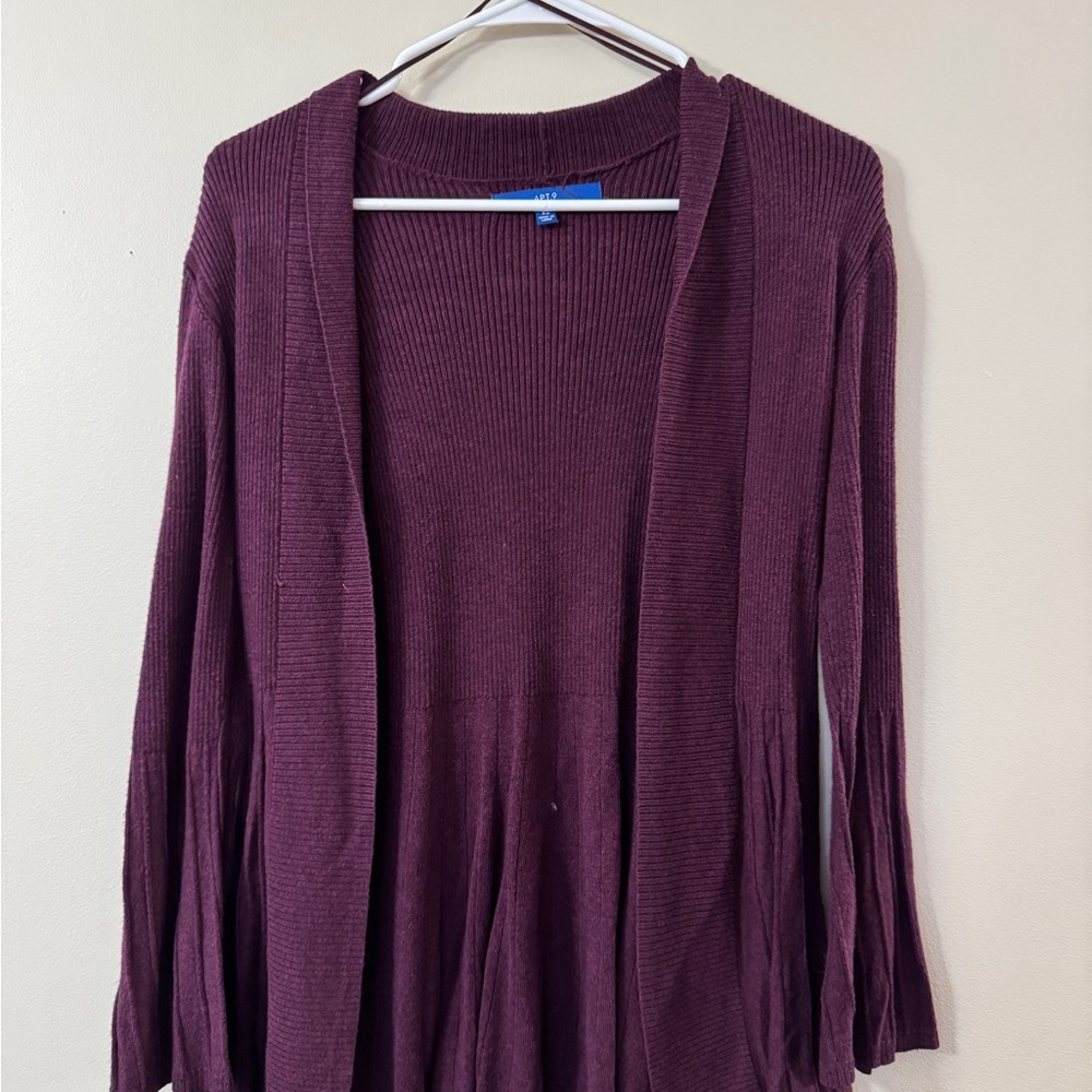 Apt. 9 Women's Purple Open Cardigan